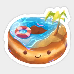 Happy Beach Donut Sticker